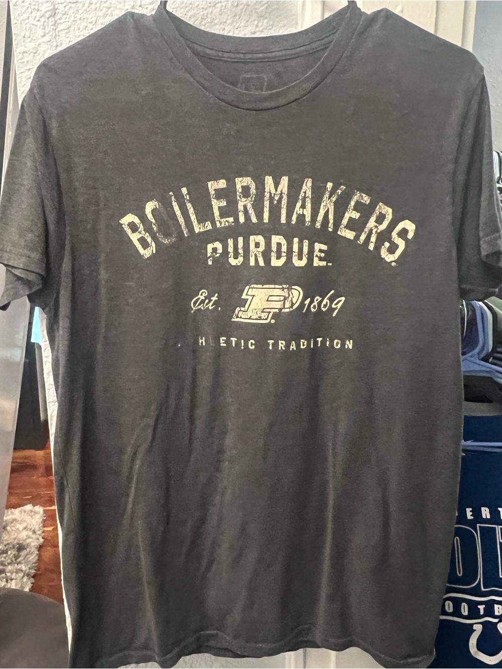 Purdue Boilermakers Women’s Charcoal Distressed Graphic T-Shirt